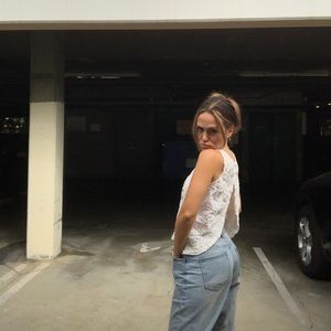 White Lace Patterned Top